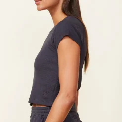 MONROW Baby Thermal Fitted Cap Sleeve Tee FADEDBLACK Sale